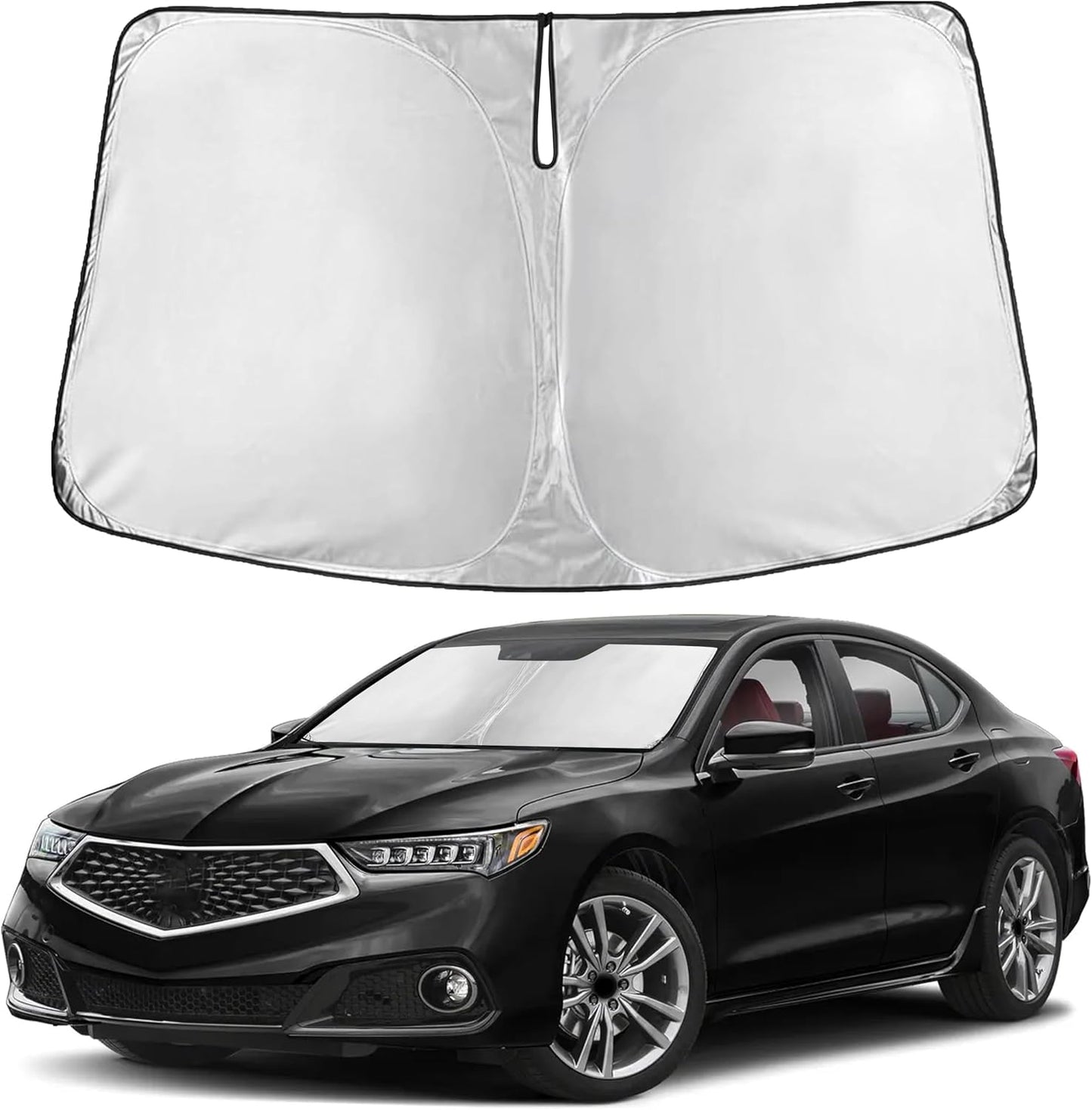 EcoNour Car Windshield Sun Shade | 2025 Upgraded Innovative No-Light-Pass Technology for Maximum Coverage | Foldable Sun Shade Keeps Your Vehicle Cool | Must-Have Car Accessories | Small (59" x 29") - Colors G