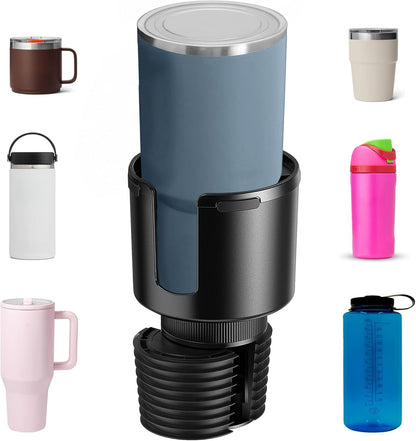 Car Cup Holder Expander, Cup Holder Expander for Car with Stretchable Rubber Base, Large Cup Holder Adapter Compatible with Yeti, Hydro Flask, Nalgene, Stanley, Owala, Bottles in 2.8”-4.13”, 2 Pack