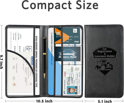 CoBak Car Registration and Insurance Holder - Vehicle Glove Box Car Organizer,Auto Truck Comparment Accessories Case with Magnetic Closure for Driver License,Cards - Colors A