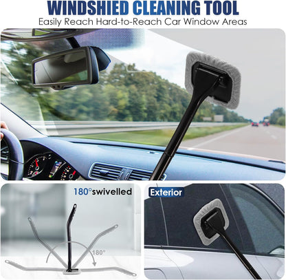 17pcs Car Cleaning Kit, Pink Car Interior Detailing Kit with High Power Handheld Vacuum, Detailing Brush Set, Windshield Cleaner, Cleaning Gel, Complete Auto Accessories for Women Gift