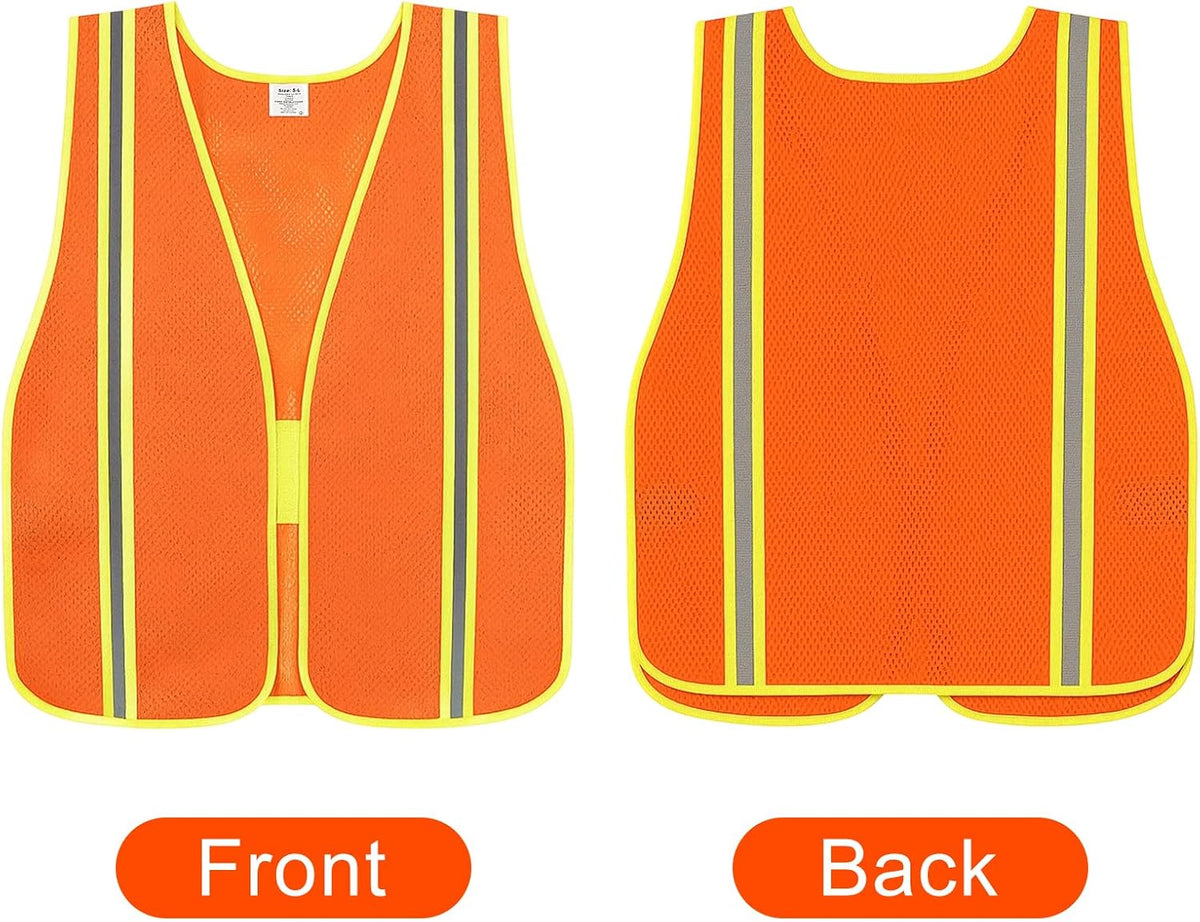 High Visibility Reflective Safety Vest for Men Women Class 2 Hi Vis Mesh Fabric Safety Work Jacket with Elastic Band
