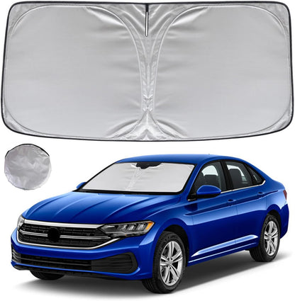 KAYZT Windshield Sun Shade for 2019-2025 2026 Chevy Silverado 1500 /GMC Sierra 1500 2500HD 3500HD Foldable Sunshade Front Window Custom Fit Car Accessories - Colors B