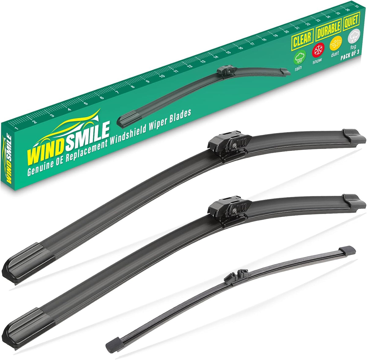 26" 16" 11" Windshield Wiper Blades Replacement for Chevrolet Chevy Trax 2024 2025 2026 Premium All Weather Front Rear Wipers Set - OEM Quality (Pack of 3) - Colors A