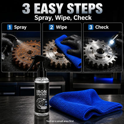 Iron Eraser Rust Remover Spray, Iron Eraser Iron and Rust Remover for Car Wheels and Paint, Fast Acting Rust and Brake Dust Remover, Professional Automotive Surface Cleaning(100ML)