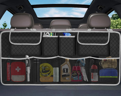 Car Trunk Organizer and Storage, Large Capacity Backseat Hanging Storage Accessories, Backseat Car Organizer for SUV/MPV/Truck (Black)