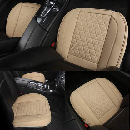 Black Panther Luxury Faux Leather Car Seat Cover Front Bottom Seat Cushion Cover, Anti-Slip and Wrap Around The Bottom, Fits 95% of Vehicles - 1 Piece,Black