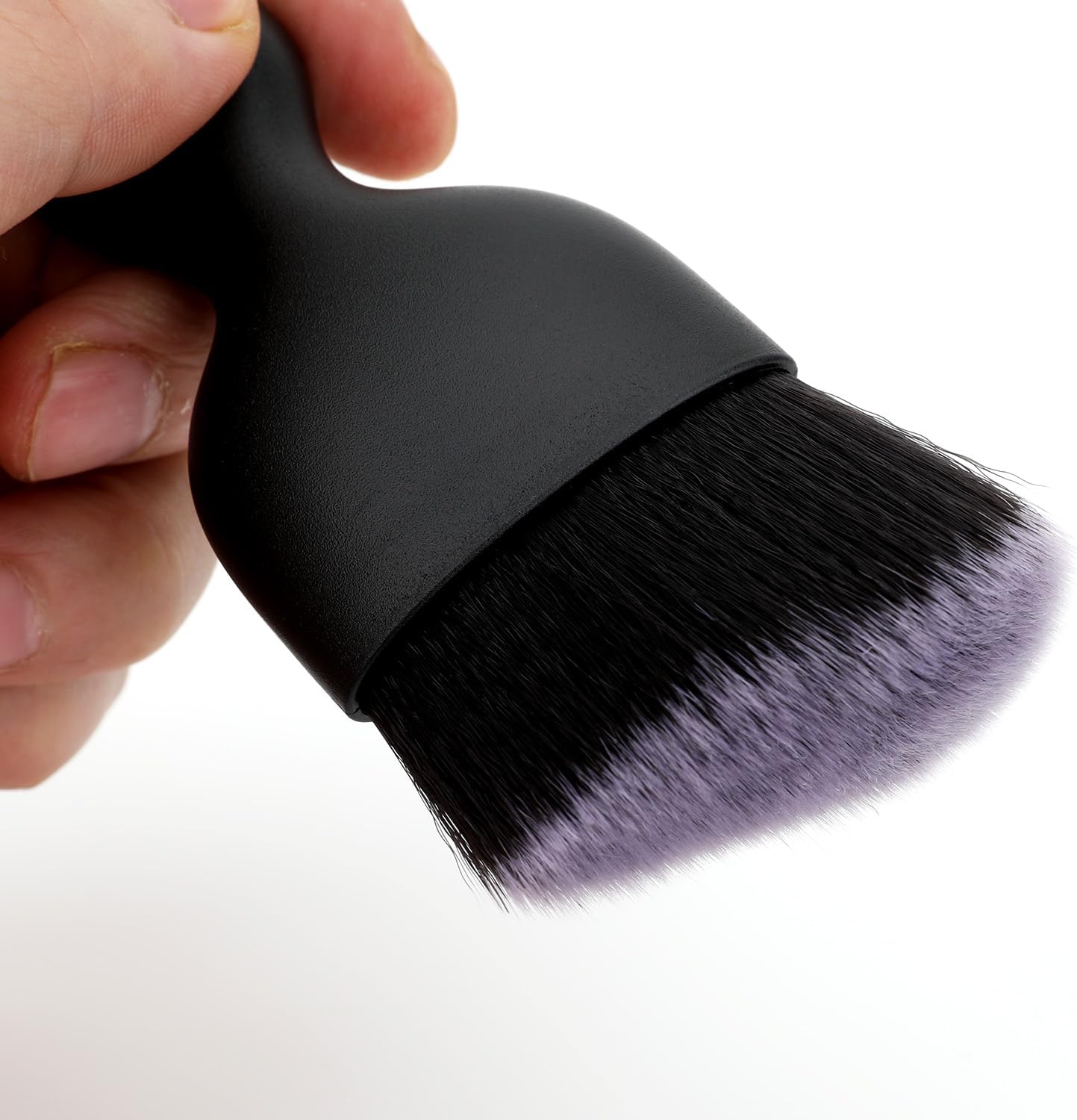Car Detailing Brush, Soft Bristle Cleaning Brush, Scratch-Free Auto Duster Tool for Dashboard, Air Vents, Leather & Interior Cleaning (Black&Brown)