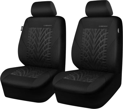 CAR PASS Car Seat Covers Full Sets, Front & Split Rear Bench for Car, 3D Tyre Embossed Automotive Interior Covers, Airbag Compatible, Quick Setup Universal Fit Seat Covers for Car, SUV(Charcoal)
