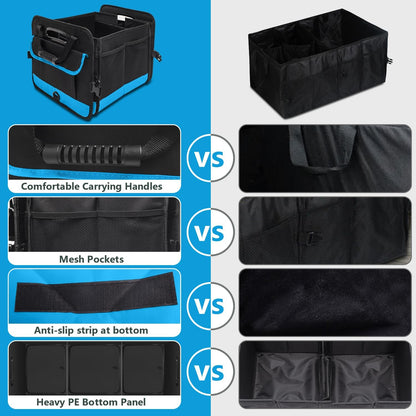 AOPHY Trunk Organizer for Car, 95L Large Capacity Trunk Storage with Non-Slip Bottom Strips, Cargo Organizer for Suv, Truck, Sedan, Waterproof Portable Car Organizers for Women Men(Pink)