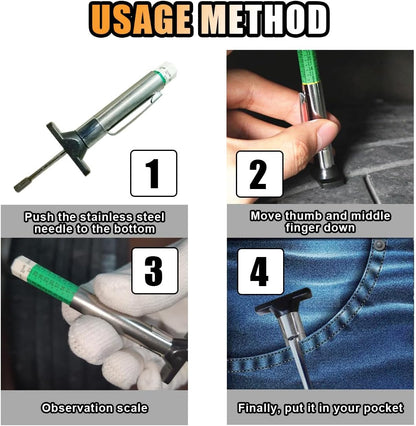 Car Tire Tread Depth Gauge, Tire Tread Gauge Color Coded, Professional Tire Thread Depth Meter Tool in 32nds, Suitable for Most Car Models (2 PCS)