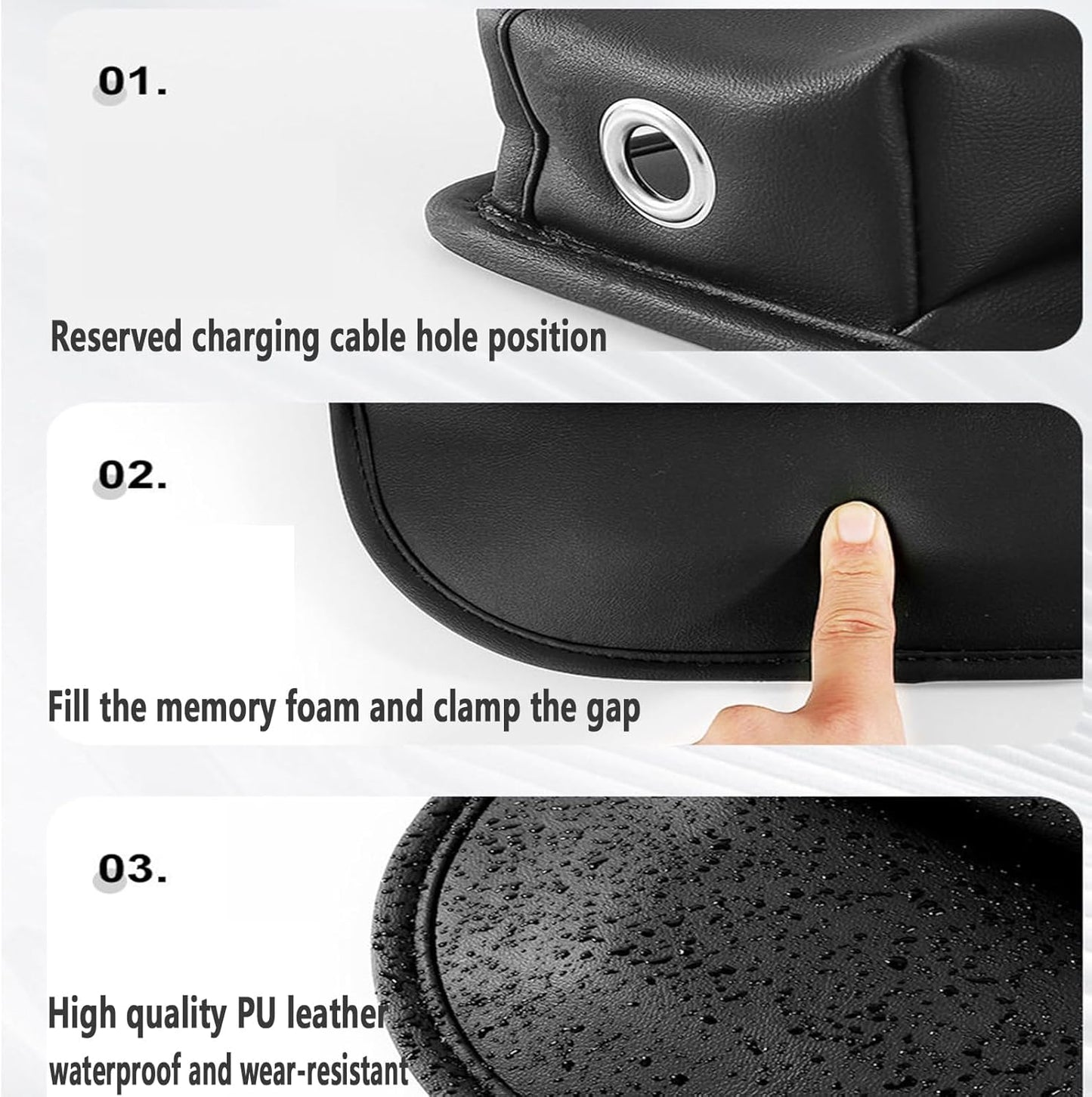 Car Seat Gap Filler 2 pack Car Gap Filler Seat Organizer Front Seat Leather Car Accessories for Women Men, Car Essentials for SUV Truck, Adjustable Seat Gap Filler Organizer (Black 2 pack)
