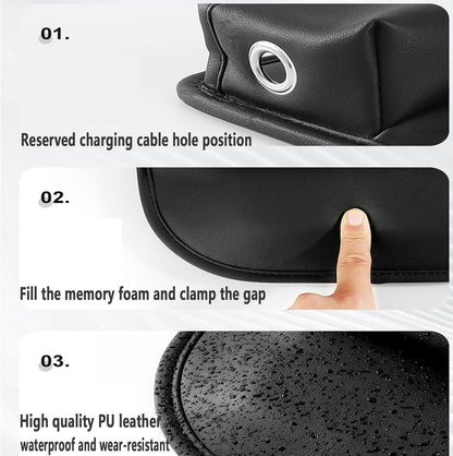 Car Seat Gap Filler 2 pack Car Gap Filler Seat Organizer Front Seat Leather Car Accessories for Women Men, Car Essentials for SUV Truck, Adjustable Seat Gap Filler Organizer (Black 2 pack)