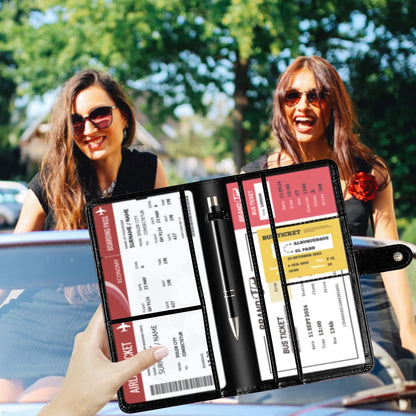 Car Registration and Insurance Card Holder with Magnetic Closure, Leather Vehicle Glove Box Automobile Documents Paperwork Wallet Case Organizer for ID, Driver's License, Key Contact Information Cards