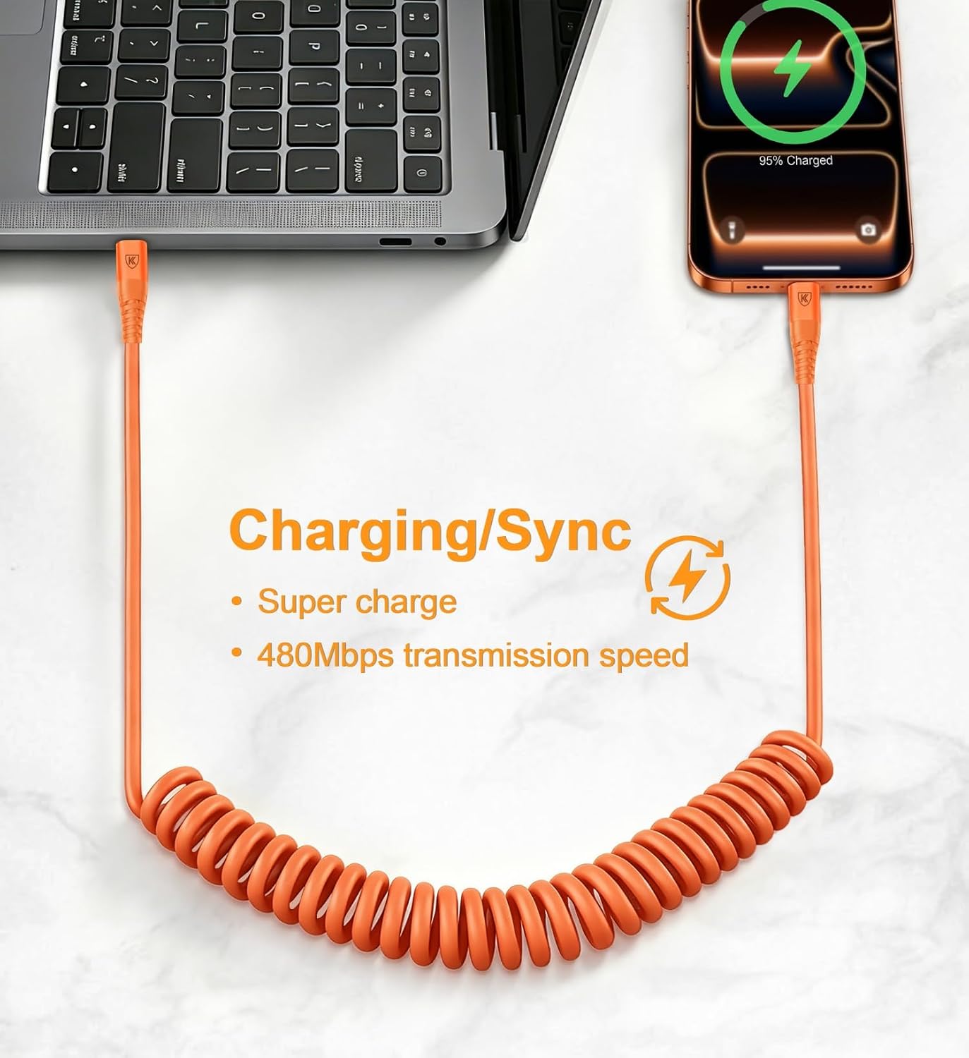 USB C to C Cable 3ft 2Pack Coiled USB C Charger Cable for Car Type C Fast Charging Cable for iPhone 17/16/15/Plus/Pro/Pro Max/Samsung Galaxy S23