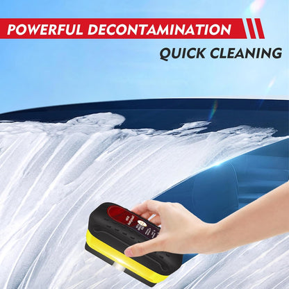 Automotive Oil Film Cleaning Brush with Reusable Foam Sprayer, Upgraded Antifog Glass Cleaning Board, Glass Oil Film Remover for Car Windows & Windshields, Versatile Car Glass Cleaner Brush (Red)