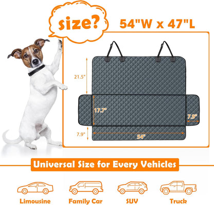 MIXJOY Dog Seat Cover for Back Seat Waterproof Dog Seat Covers for Cars, Car Seat Protector for Dogs, Nonslip Back Seat Cover for Trucks & SUV