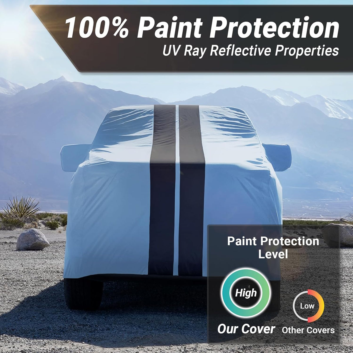 iCarCover 15-Layer Car Cover Waterproof All Weather | Premium Quality Car Covers for Automobiles, UV Protection, El Camino, Impala, Bel Air, Monte Carlo, Galaxie, Charger, Size C21 (See Size Chart) - Colors B