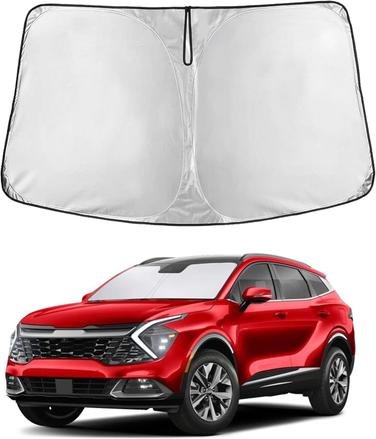 EcoNour Car Windshield Sun Shade | 2025 Upgraded Innovative No-Light-Pass Technology for Maximum Coverage | Foldable Sun Shade Keeps Your Vehicle Cool | Must-Have Car Accessories | Small (59" x 29") - Colors N