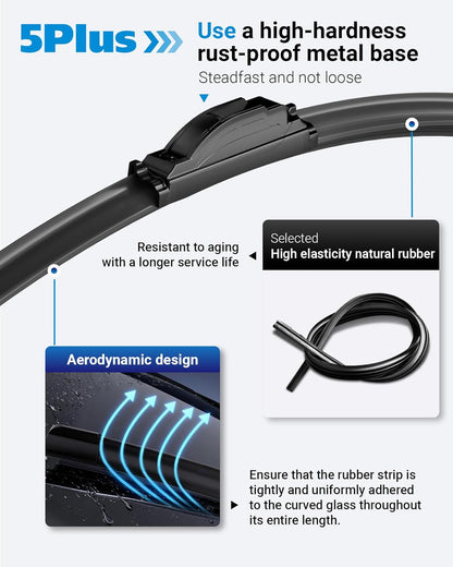 20"-2 Pack Windshield Wiper Blades Replacement For Ford F150 F250 F350 F450 F550 2008-1999 Expedition 2006-1999 Explorer 2010-2005 Mustang 2004-1999, Windshield Wiper Blades For My Car