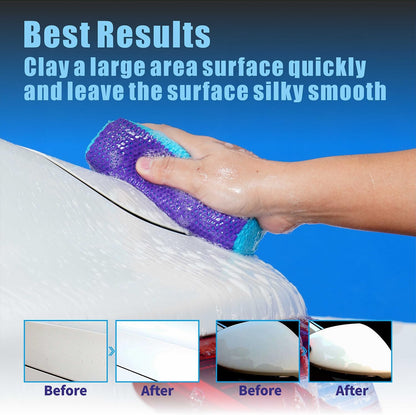 Clay Bar Scrubber 2-Pack, Auto Detailing Synthetic Clay for Car Wash Scrubbing and Claying, Car Paint Prep and Glass Surface (2-Pack, Blue Purple)