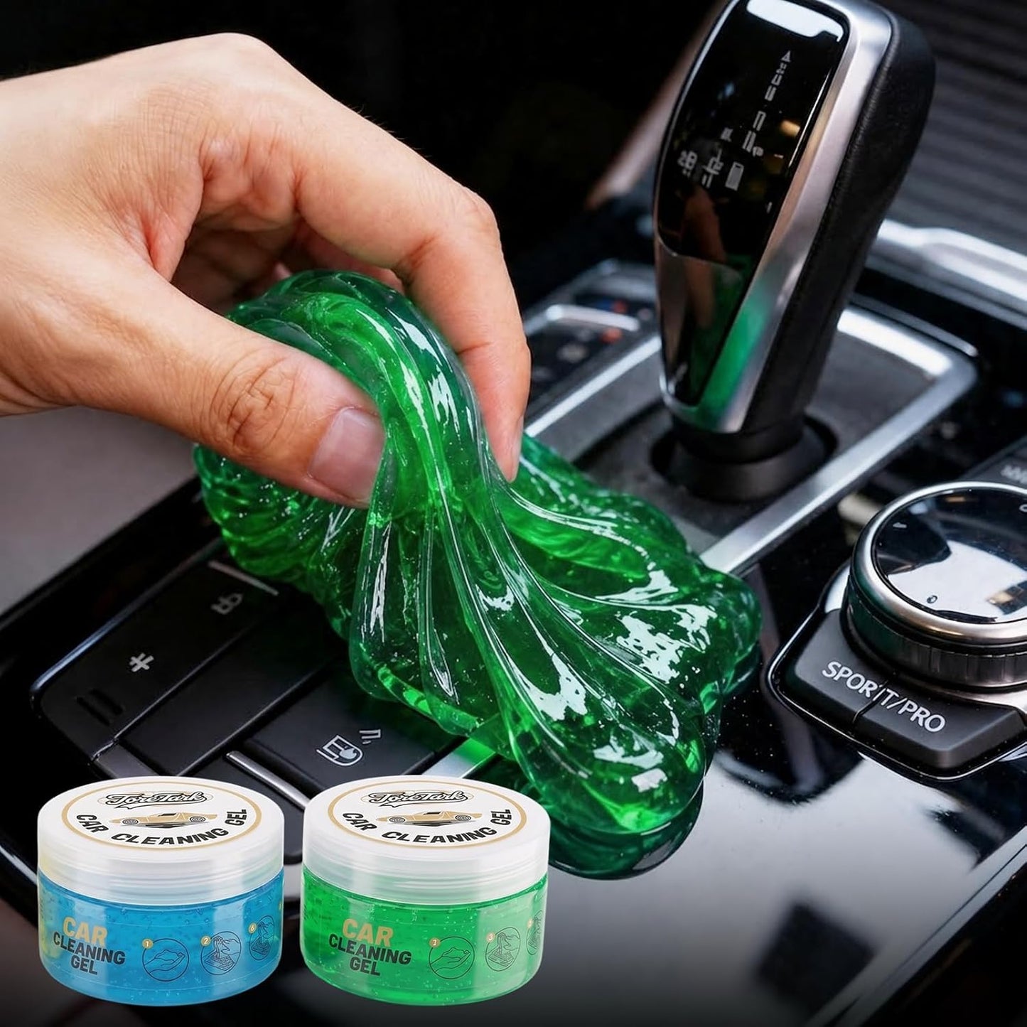 toretark Car Cleaning Gel – Reusable Interior Car Cleaner Putty, Natural Auto Detailing Slime for Vents & Crevices, Universal Car Accessories Gift for Men & Women, Blue