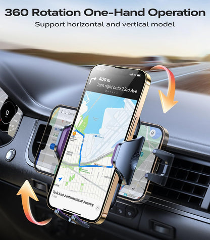 VICSEED 2026 Upgrade Ultra Stable Car Phone Holder Mount [Never Fall Off & Won't Break] Universal Air Vent Phone Mount for Car Easy Clamp Phone Holders for Your Car for iPhone 17 Pro Max 16 15 14 13
