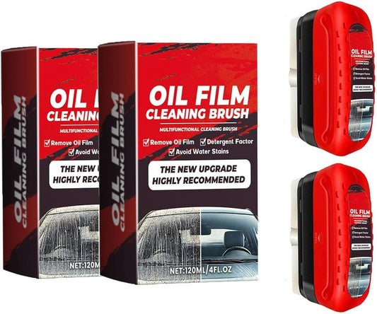 2pack Automotive Oil Film Cleaning Brush New Glass Coating for Windshield Glass Oil Film Remover, Strong Front Windshield Remover for Windshield Improves Clarity and Visibility