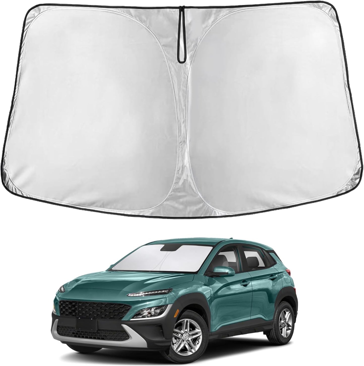 EcoNour Car Windshield Sun Shade | 2025 Upgraded Innovative No-Light-Pass Technology for Maximum Coverage | Foldable Sun Shade Keeps Your Vehicle Cool | Must-Have Car Accessories | Small (59" x 29") - Colors A