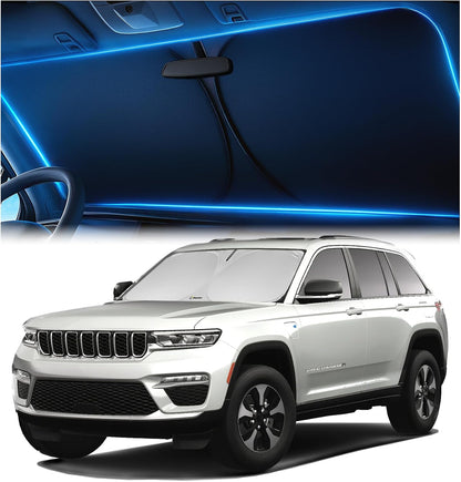 Magnelex Windshield Sun Shade for Dodge RAM 1500 2019-2023 2024 2025 2026, Foldable Car Window Sunshade, Heat & UV Visor Cover, Reflective Front Shades Accessories - Colors B