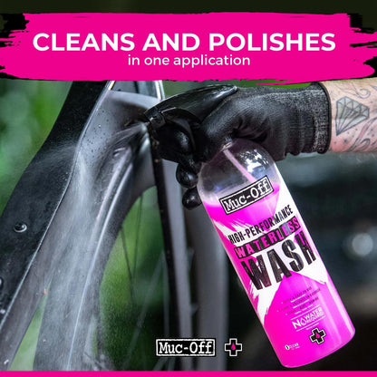 Muc-Off High Performance Waterless Bike Wash 750ml (Pack of 1) | Spray & Wipe Bike Cleaner | No Water Needed | Safe on Carbon Fibre | Cleans & Polishes with a Streak-Free Finish