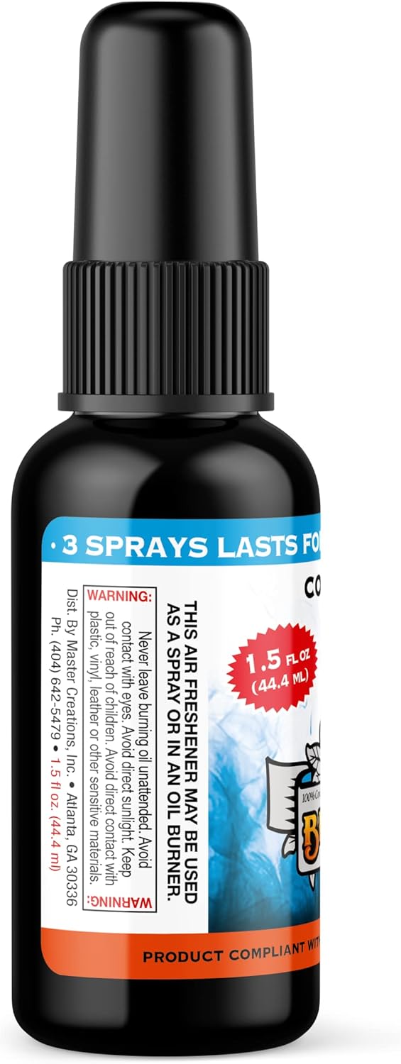 BluntPower (Baby Powder, 1 Pack) Concentrated Air Freshener Spray - Oil-Based Room Diffuser Spray - Long-Lasting Bathroom Scent, Car Freshener & Odor Eliminator - Colors B