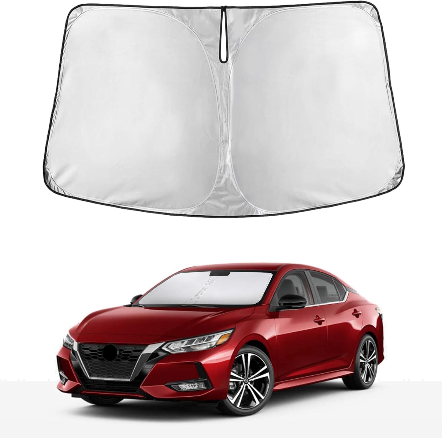 EcoNour Car Windshield Sun Shade | 2025 Upgraded Innovative No-Light-Pass Technology for Maximum Coverage | Foldable Sun Shade Keeps Your Vehicle Cool | Must-Have Car Accessories | Small (59" x 29") - Colors C