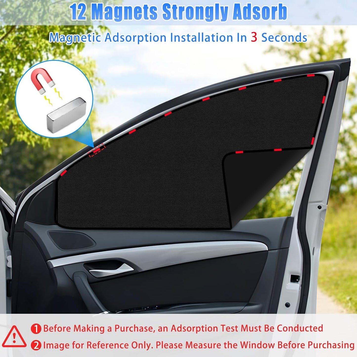 ZATOOTO Suede Car Window Shades 4PCS - Car Window Covers for Ultimate Privacy, UV Protection, and Heat Insulation, Side Window Sun Shade Perfect for Camping, Travel, Baby Safety, and Daily Use