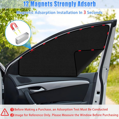 ZATOOTO Suede Car Window Shades 4PCS - Car Window Covers for Ultimate Privacy, UV Protection, and Heat Insulation, Side Window Sun Shade Perfect for Camping, Travel, Baby Safety, and Daily Use