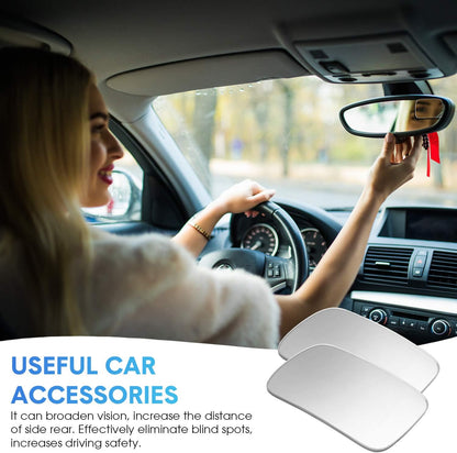 BBTO 4 Pcs Blind Spot Car Mirror 360 Convex Degree Adjustabe Glass Traffic Safety Rear View Mirror Spot Frameless Adjustable Self Adhesive Angle for Larger Image Exterior Accessories (Rectangle)