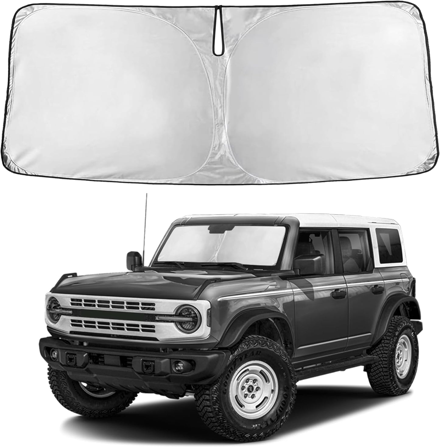 EcoNour Car Windshield Sun Shade | 2025 Upgraded Innovative No-Light-Pass Technology for Maximum Coverage | Foldable Sun Shade Keeps Your Vehicle Cool | Must-Have Car Accessories | Small (59" x 29") - Colors A