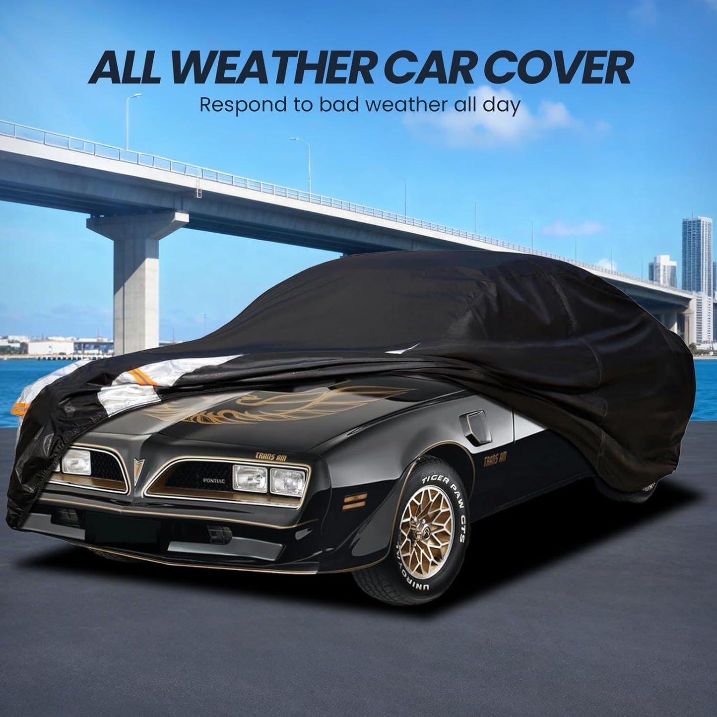 Large SUV Car Cover for Chevy Suburban 100% Waterproof All Weather, Heavy Duty Outdoor Full Exterior Covers Rain Sun Wind UV Protection. - Colors C