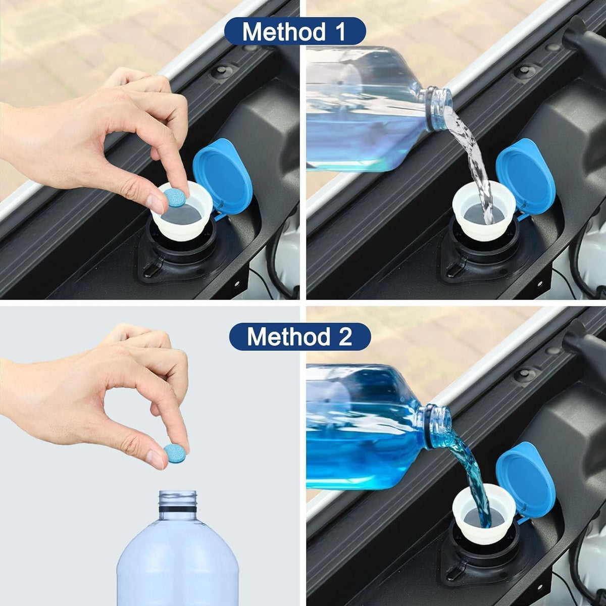 Solid Wiper Cleaner, Concentrated Washer Fluid, Car Windshield Wiper Washer Fluid, Solid Wiper Effervescent Tablet Concentrated (5 Boxes)