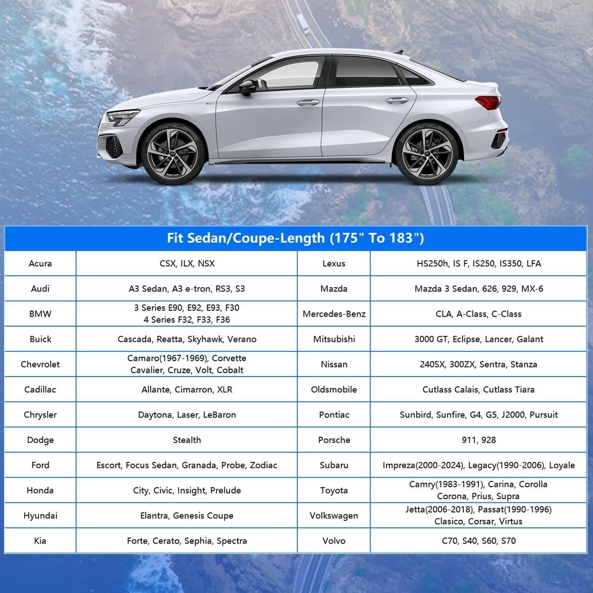 GUNHYI Car Cover for Automobiles All Weather Waterproof, Universal Fit Sedan Chevrolet Corvette, Ford Fusion, Kia Stinger, Nissan Maxima, Buick Regal, Subaru Legacy, Honda Accord etc.