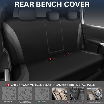 CAR PASS Line Rider Sporty Front Seat Covers,Gray Car Seat Covers Two Front Seats Only, Airbag Compatible,Universal Fit Sedans,Cars,Vans,SUV,Truck(Black and Gray)
