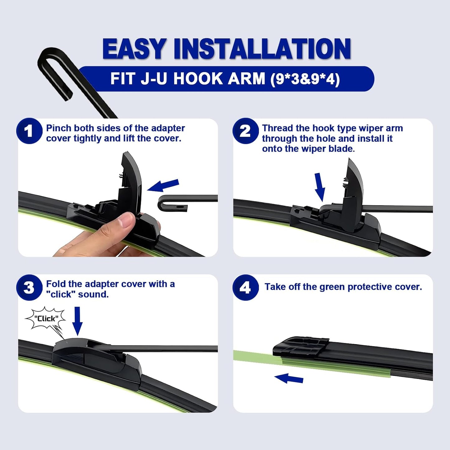 OEM QUALITY 26" + 16" Premium All-Seasons Stable And Quiet Windshield Wiper Blades(Set of 2) - Colors A
