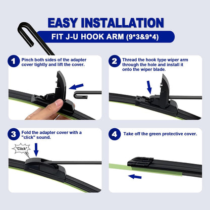 OEM QUALITY 26" + 16" Premium All-Seasons Stable And Quiet Windshield Wiper Blades(Set of 2) - Colors A