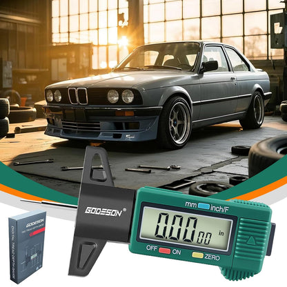 GODESON Tire Tread Depth Gauge, Digital Tire Tread Depth Gauge with 3 Modes-Fractional Inch, Decimal Inch and Millimeter, Tire Depth Gauge for Motorcycles, Cars, SUV, Easy to Read Tread Depth Gauge