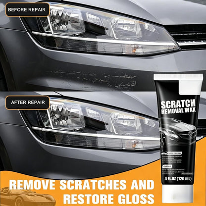 2pcs SCRATCHREMOVAL Wax Car Scratch Remover Wax,Universal Premium Polishing Compound for Deep Scratches,Car Scratch Repair Tool, (120 Ml) 4 Fl Oz with Sponge+ rag