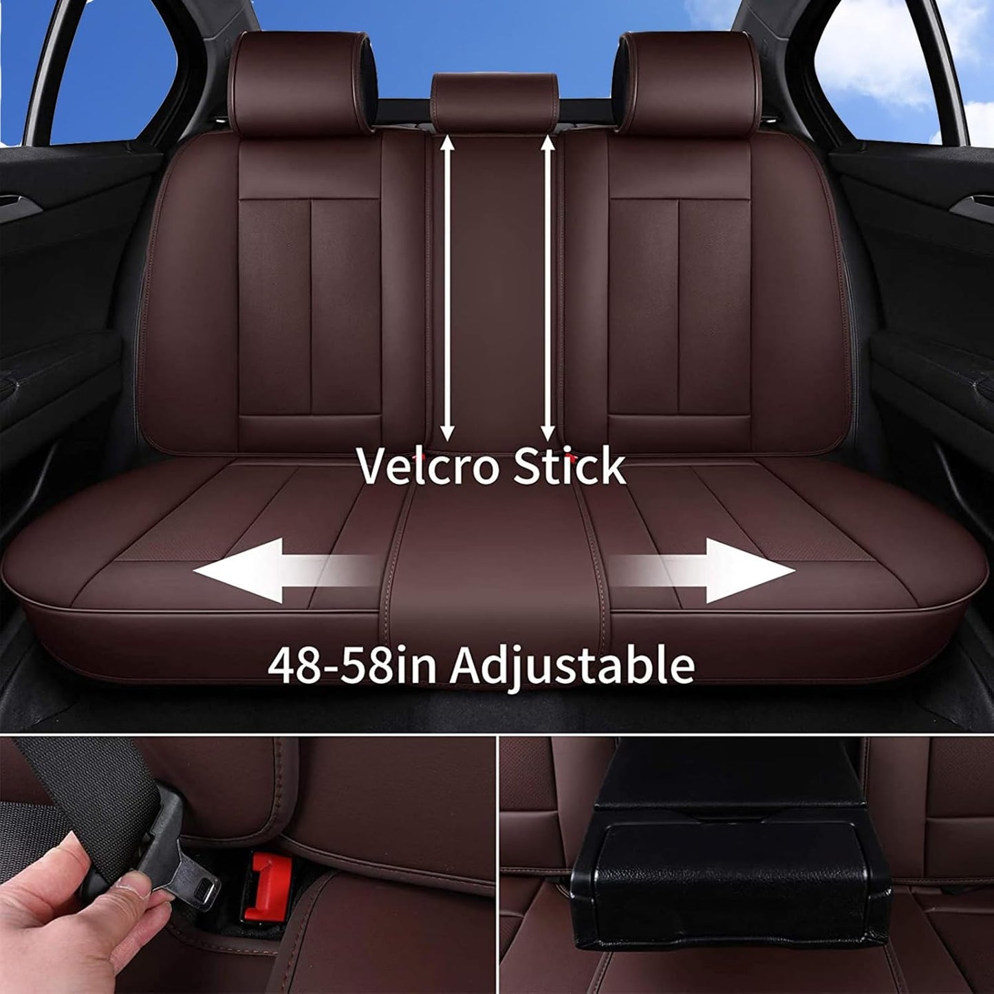 Coverado Seat Covers Full Set, Black Seat Covers for Cars 5 Seats, Car Seat Protector, Waterproof Nappa Leather Car Seat Cushion, Front and Rear Car Seat Cover Fit for Most Sedans SUV Pick-up Truck - Colors A