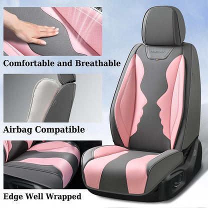 Coverado Car Seat Covers, Seat Covers Full Set, 5 Seats Automotive Seat Cover, Mesh Breathable Seat Protectors, Universal Fit for Most Cars