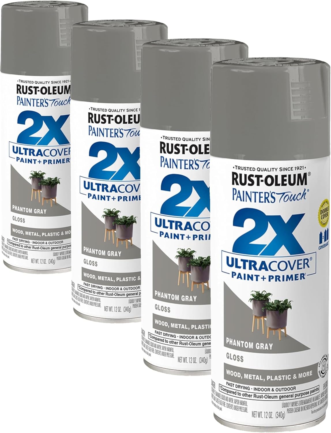 Rust-Oleum 334029 Painter's Touch 2X Ultra Cover Spray Paint, 12 oz, Gloss Clear - Colors F