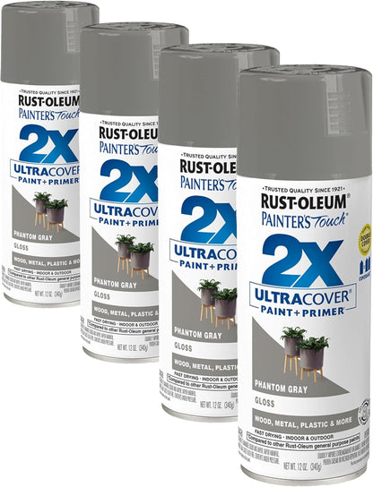 Rust-Oleum 334029 Painter's Touch 2X Ultra Cover Spray Paint, 12 oz, Gloss Clear - Colors F