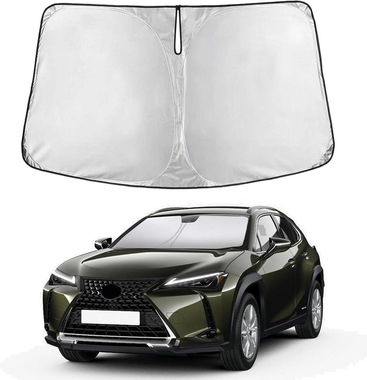 EcoNour Car Windshield Sun Shade | 2025 Upgraded Innovative No-Light-Pass Technology for Maximum Coverage | Foldable Sun Shade Keeps Your Vehicle Cool | Must-Have Car Accessories | Small (59" x 29") - Colors J