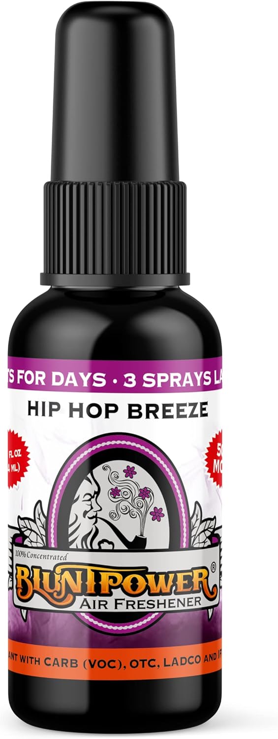 BluntPower (Baby Powder, 1 Pack) Concentrated Air Freshener Spray - Oil-Based Room Diffuser Spray - Long-Lasting Bathroom Scent, Car Freshener & Odor Eliminator - Colors A